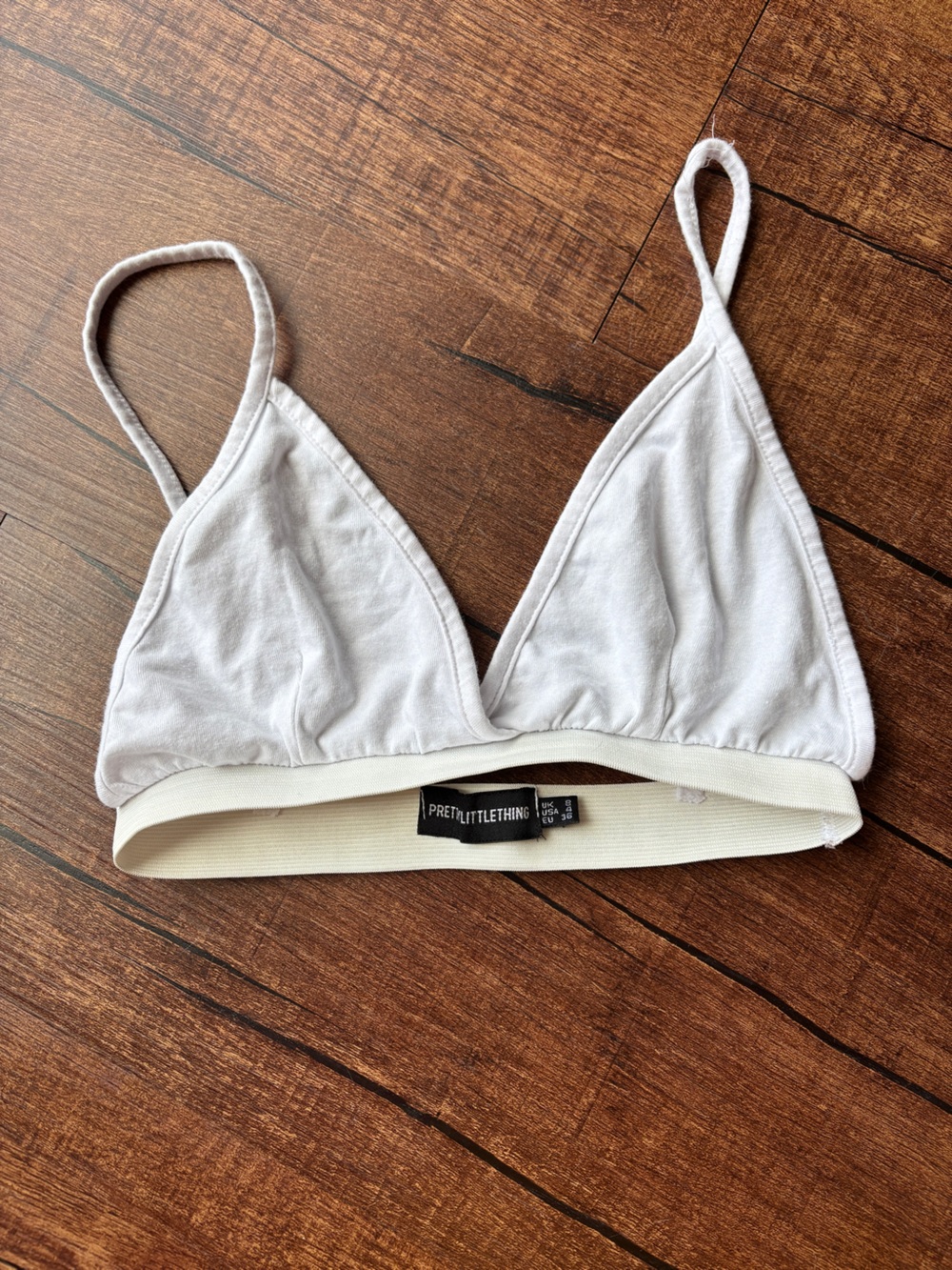 PrettyLittleThing Cream Triangle Bralette